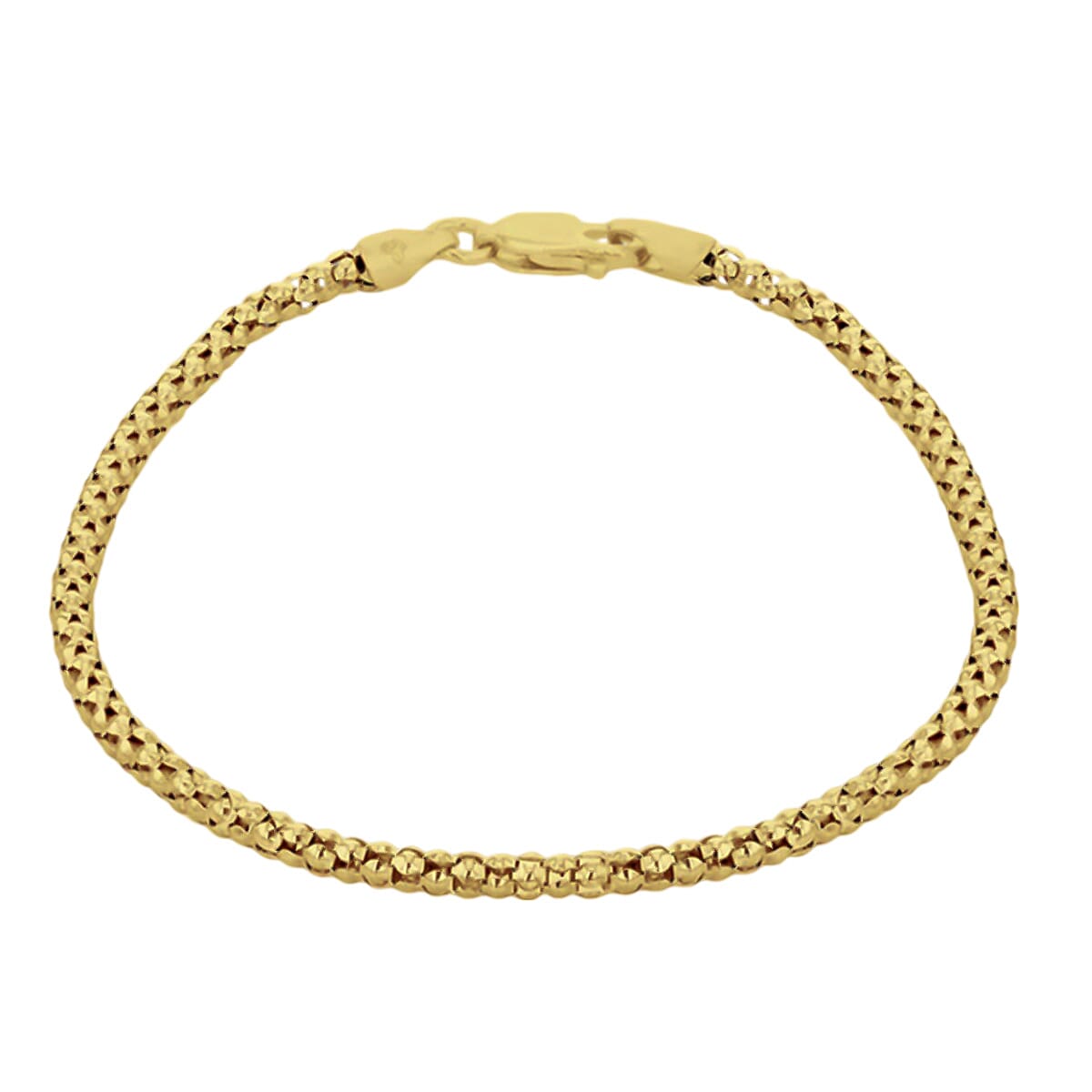 One Time Closeout - Sterling Silver Popcorn Bracelet Gold Overlay (Size - 7.5) 7778049 0
