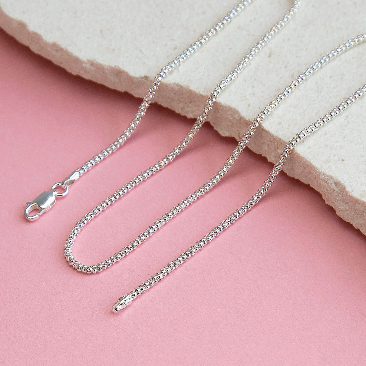 Sterling Silver Popcorn Chain 18 Inch 7618668 5