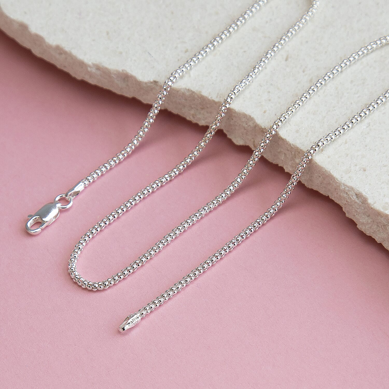 Sterling Silver Popcorn Chain 18 Inch 7618668 5