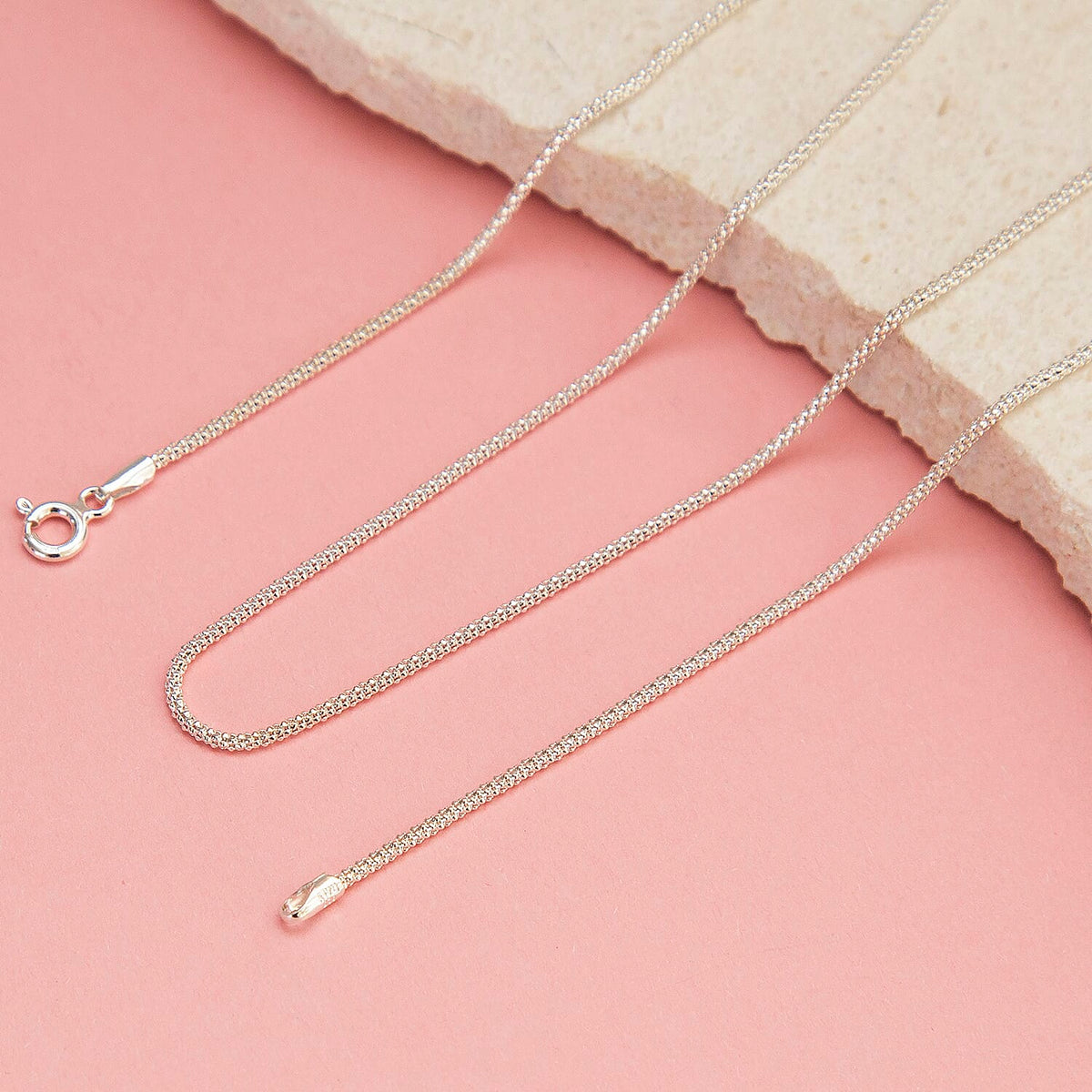 Sterling Silver Popcorn Chain 18 Inch 7618782 5