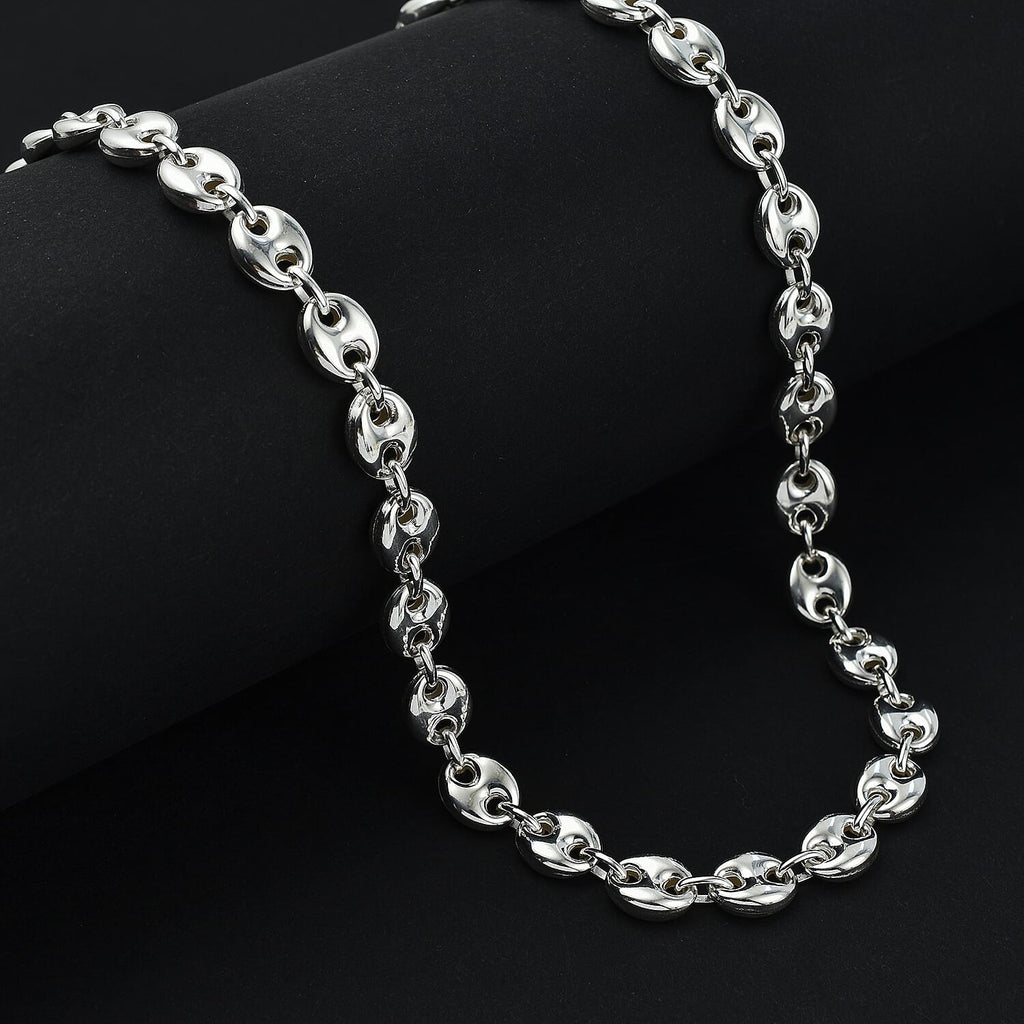 Sterling Silver Puff Mariner Necklace (Size - 24), Silver Wt. 41.3 Gms