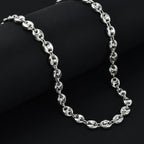 Sterling Silver Puff Mariner Necklace (Size - 24), Silver Wt. 41.3 Gms