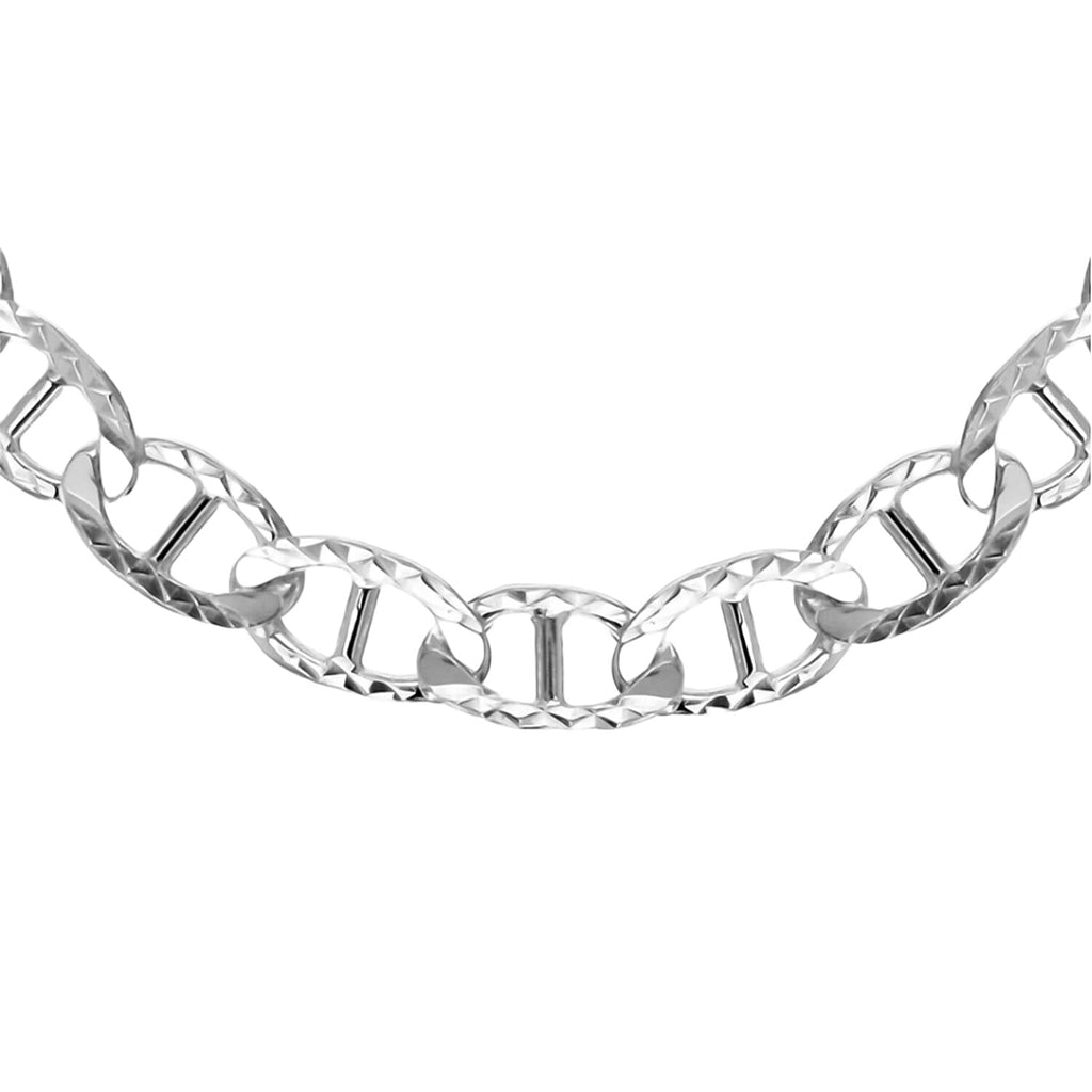 Sterling Silver Diamond Cut Rambo Chain (Size - 18), Silver Wt. 13.2 Gms