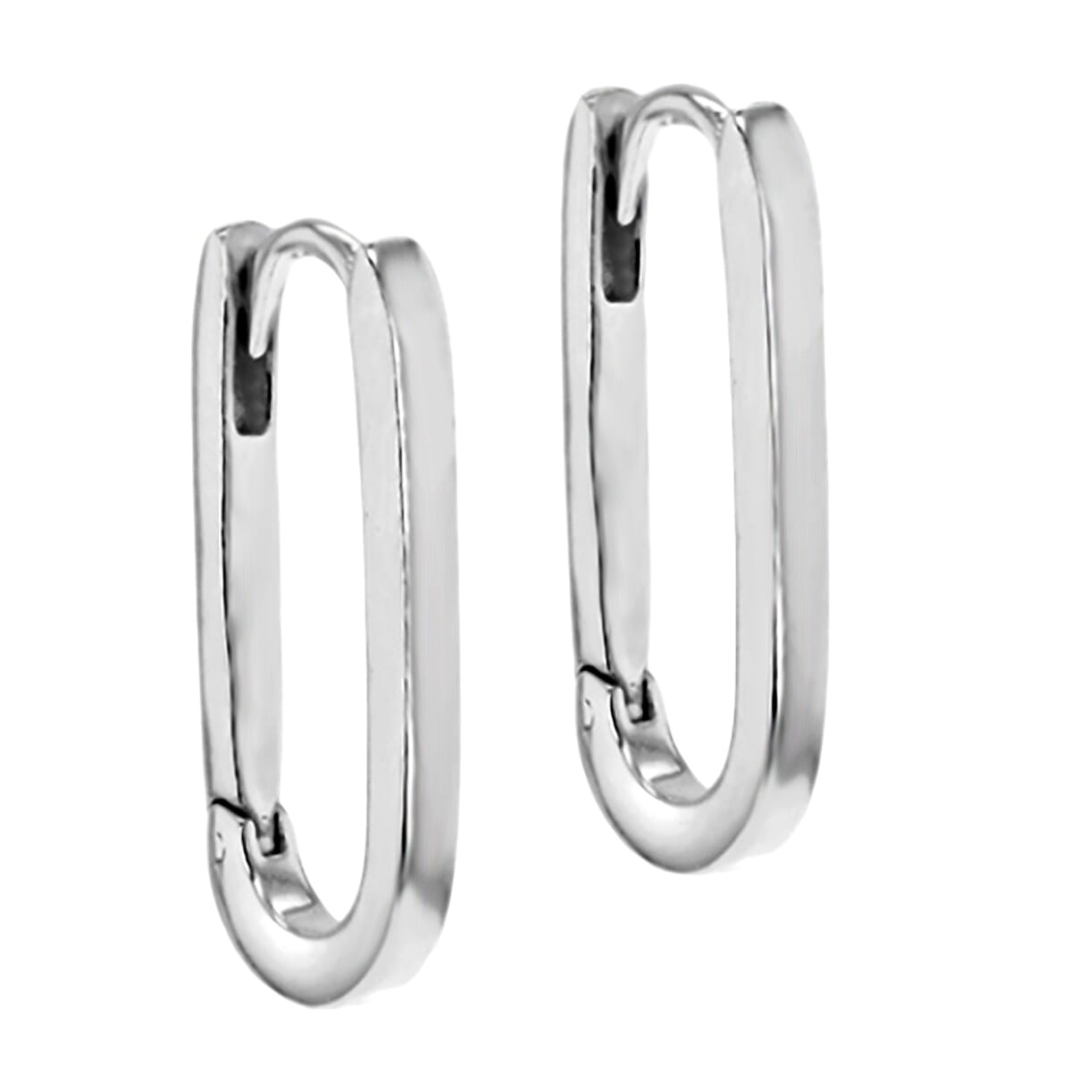 Sterling Silver Rectangular Hoop Earrings 7707225 0