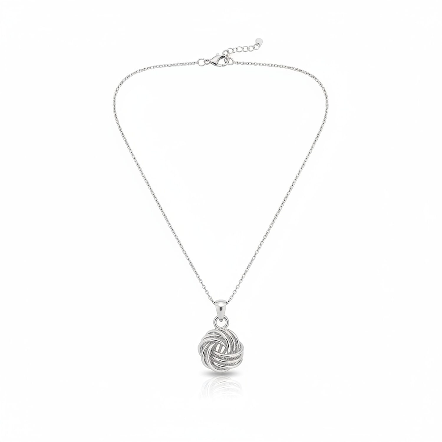 Sterling Silver Rhodium Overlay Knot Pendant 8376252 0