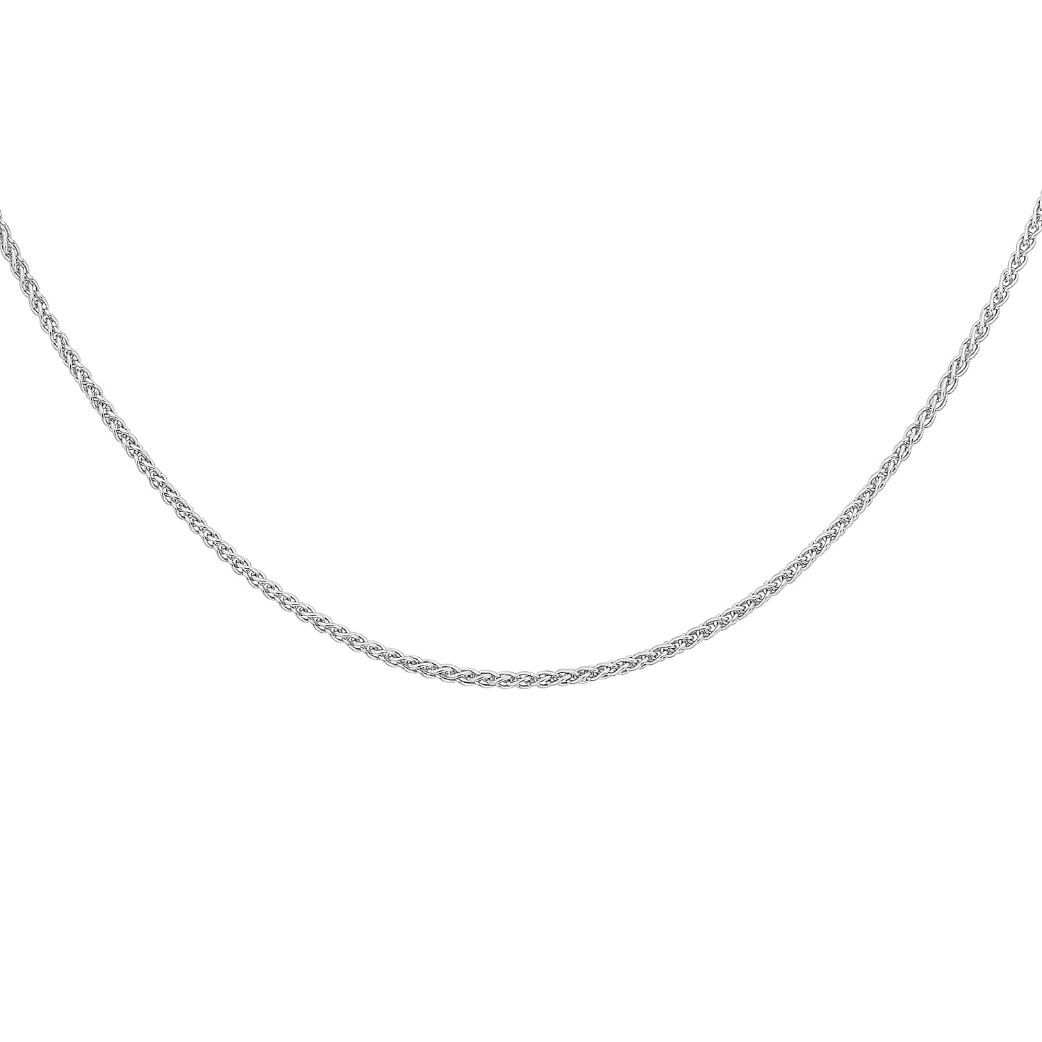 Sterling Silver Rhodium Plated 1.3mm Spiga Chain 16 Inch 7619004 2
