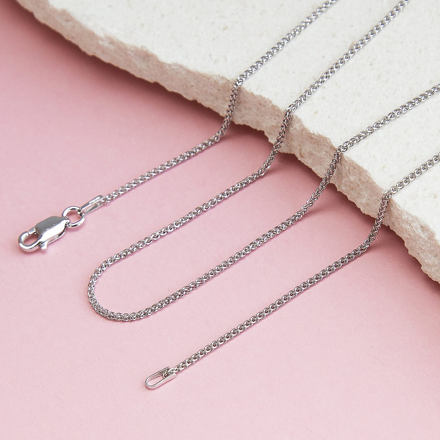 Sterling Silver Rhodium Plated 1.3mm Spiga Chain 16 Inch 7619004 4