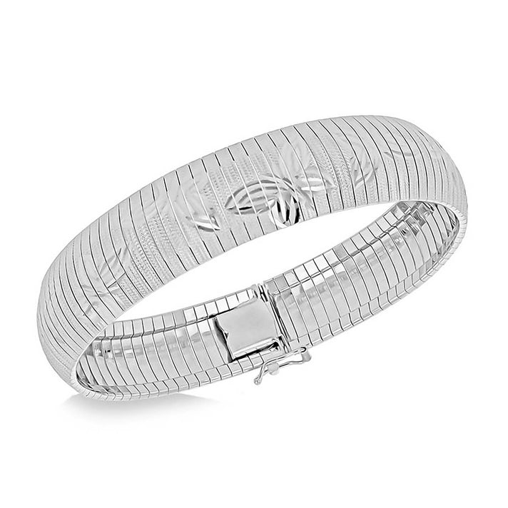 Sterling Silver Rhodium Plated 14.3mm Butterfly Cleopatra Bracelet 7.5 Inch 8928901 1