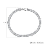 Sterling Silver Rhodium Plated 2mm Round CZ Double-Row Tennis Bracelet (Size 7.5)