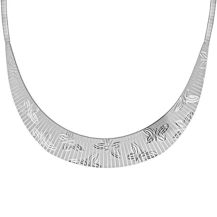 Sterling Silver Rhodium Plated 3mm-18.9mm Graduated Butterfly Cleopatra Necklace 17 Inch 8928832 1