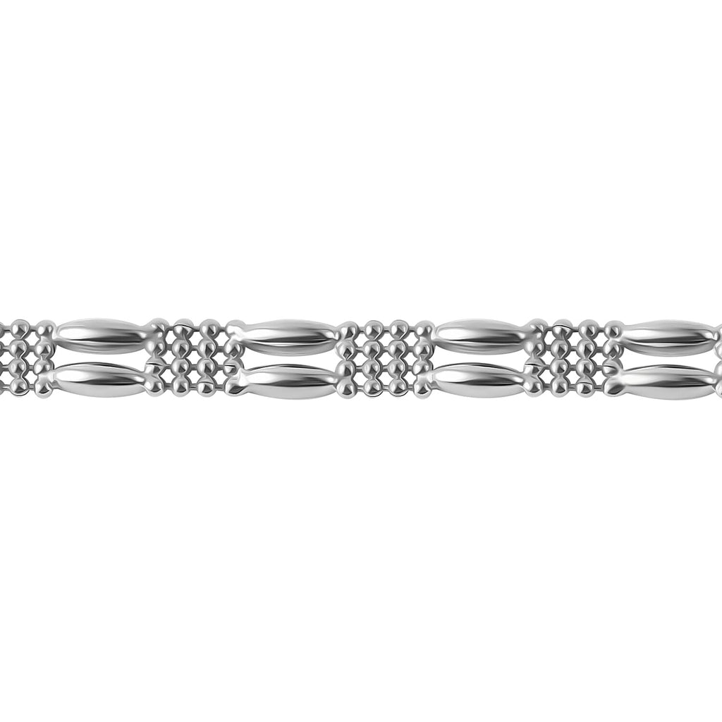 Rhodium Overlay Sterling Silver Bracelet (Size - 7.5),  Silver Wt. 10 Gms
