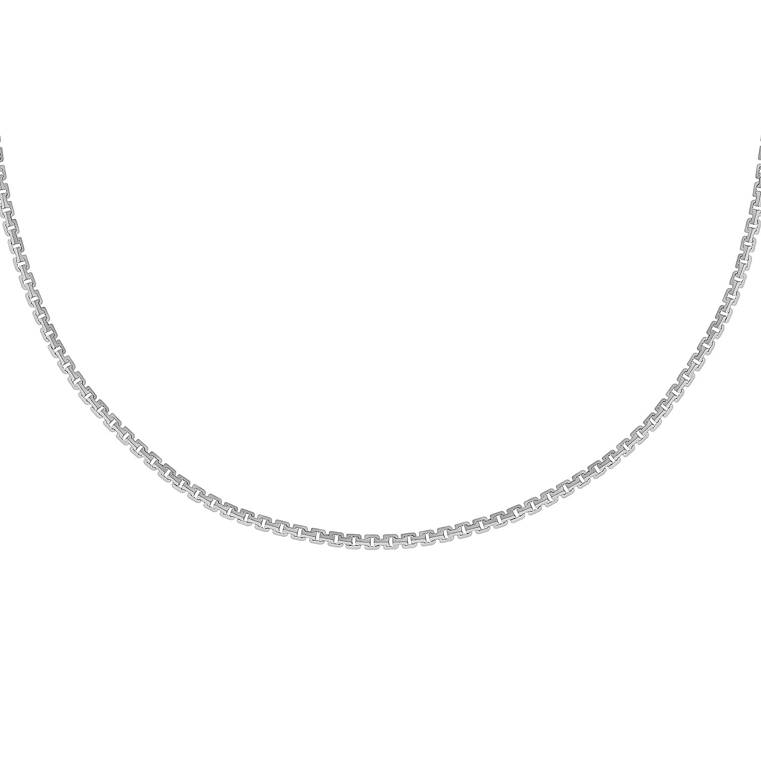 Sterling Silver Rhodium Plated Boston Link Chain 18 Inch 7620341 1