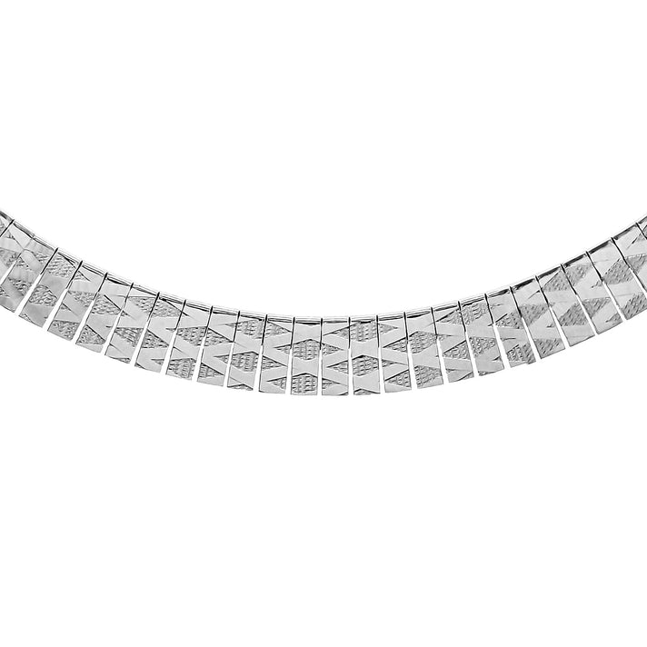 Sterling Silver Rhodium Plated Diamond Cut Cleopatra Necklace 17 Inch 8928817 1
