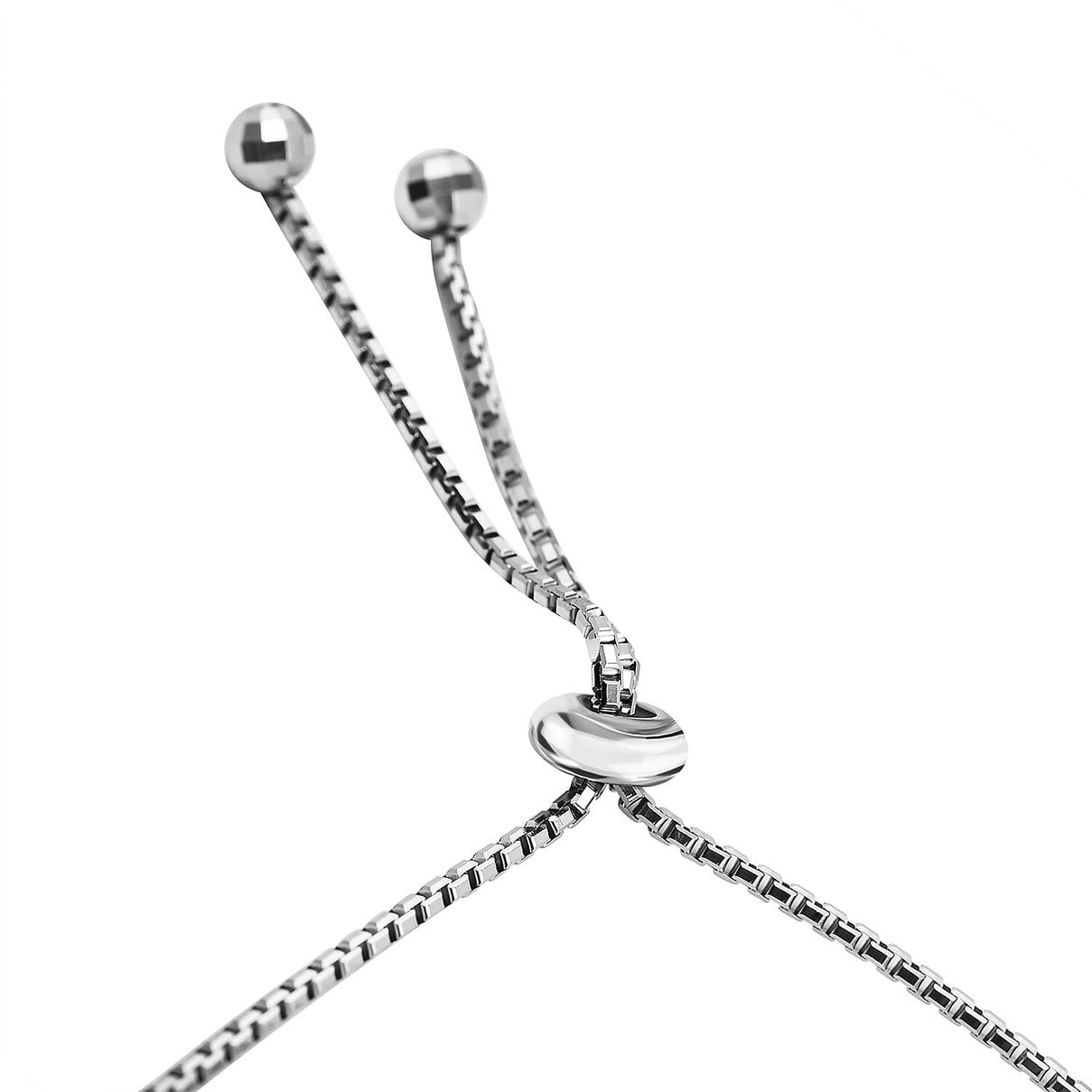 Sterling Silver Rhodium Plated Marquise CZ 5.5mm Adjustable Box Chain Slider Bracelet 4 - 9 Inch 8928898 3
