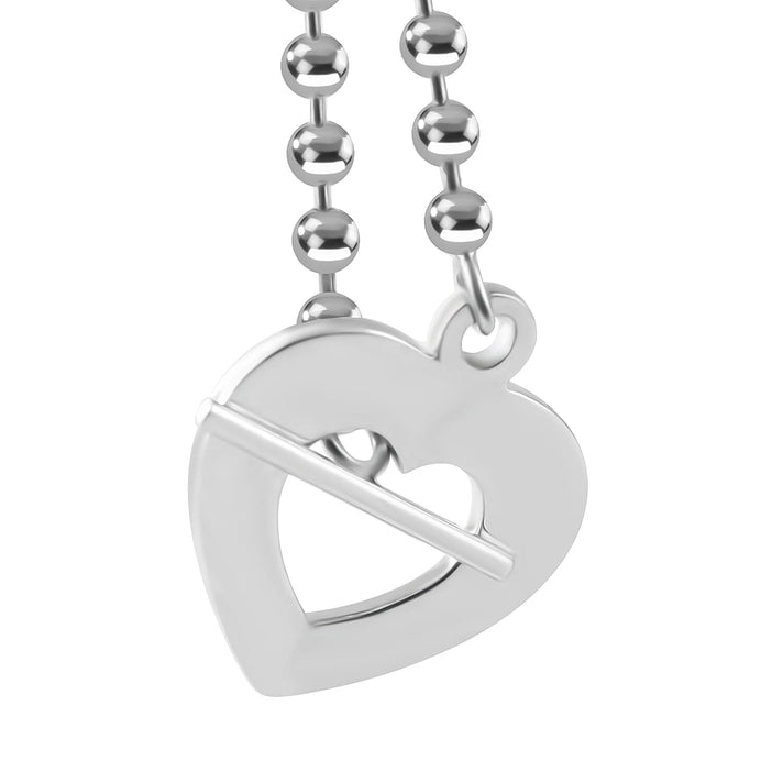 Sterling Silver Rhodium Plated Open Heart T Bar Bracelet 7.5 Inch 7313360 2