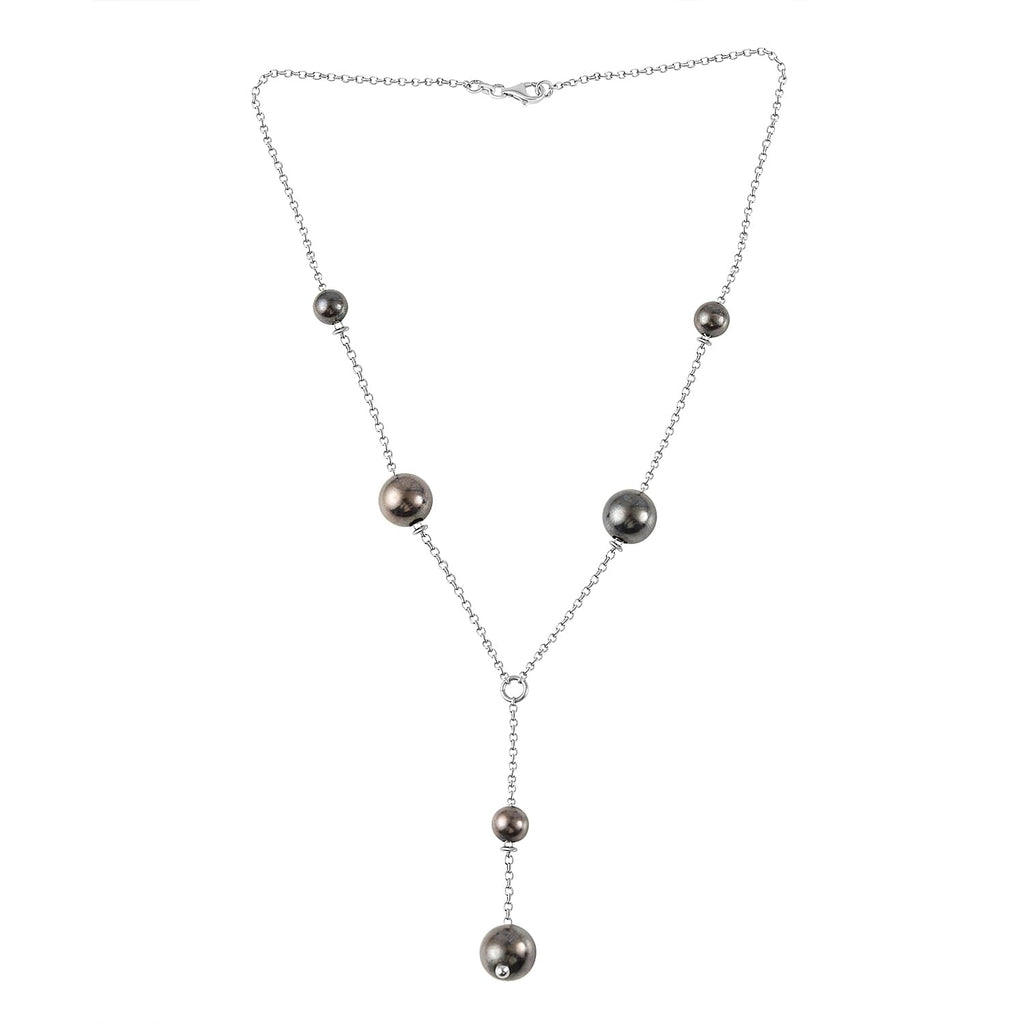 Rhodium Overlay Sterling Silver NecklaceE (Size - 18),  Silver Wt. 13.1 Gms