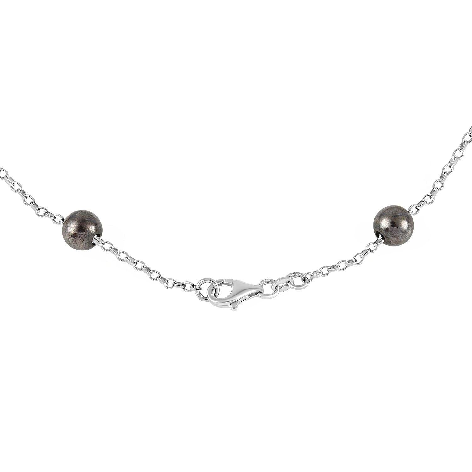 Sterling Silver Rhodium Plated and Ruthenium Bead Y Necklace 18 Inch 7317702 3