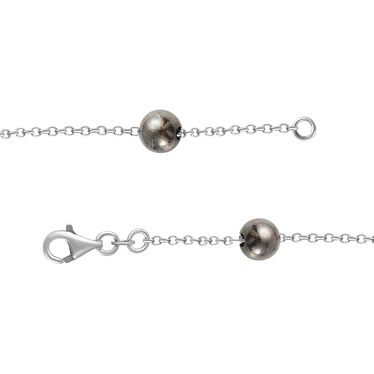 Sterling Silver Rhodium Plated and Ruthenium Bead Y Necklace 18 Inch 7317702 4