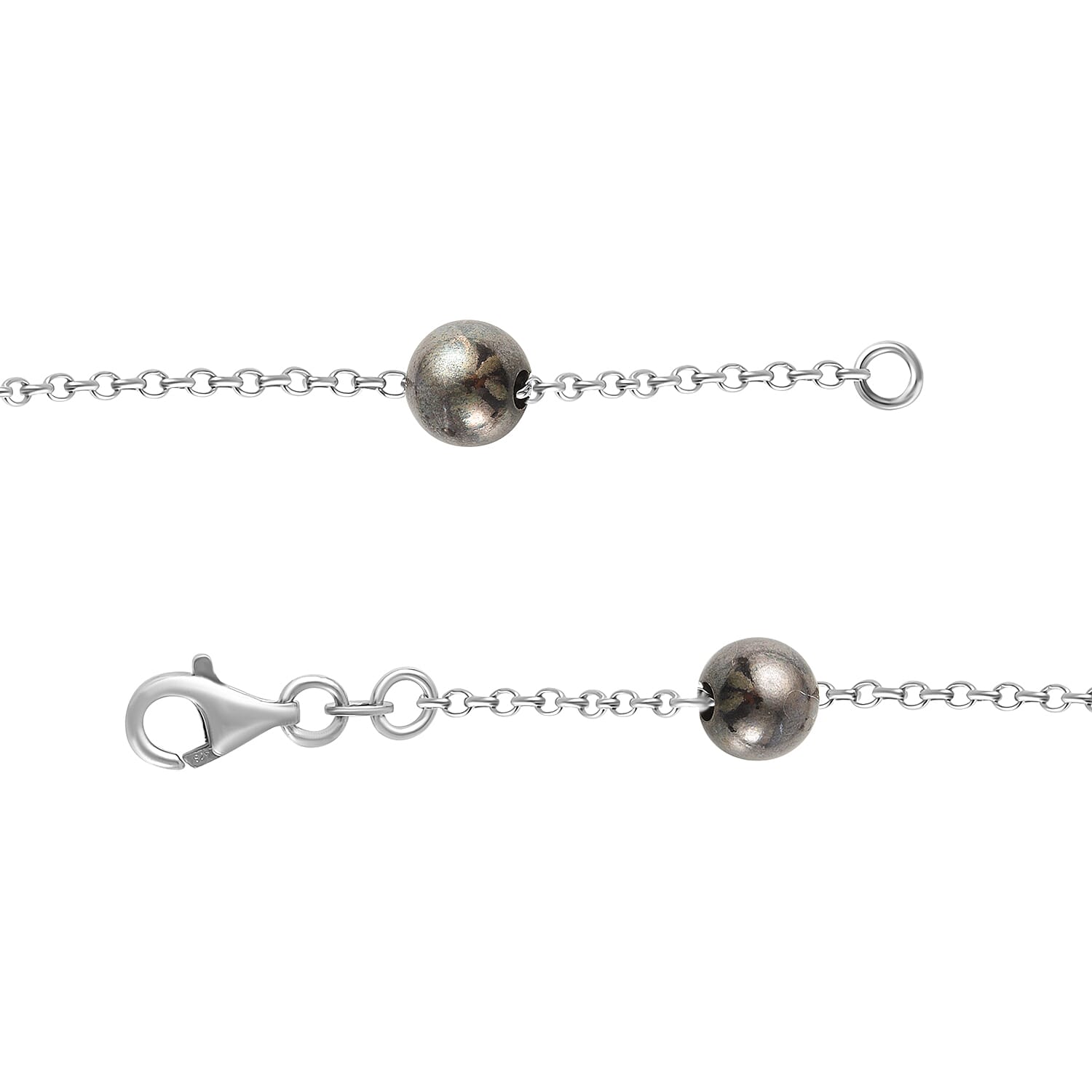 Sterling Silver Rhodium Plated and Ruthenium Bead Y Necklace 18 Inch 7317702 4