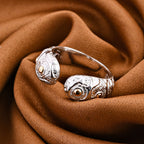 Royal Bali Collection - 18K Yellow Gold and Sterling Silver Cuff Ring, Silver Wt 6.20 GM