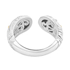 Royal Bali Collection - 18K Yellow Gold and Sterling Silver Cuff Ring, Silver Wt 6.20 GM