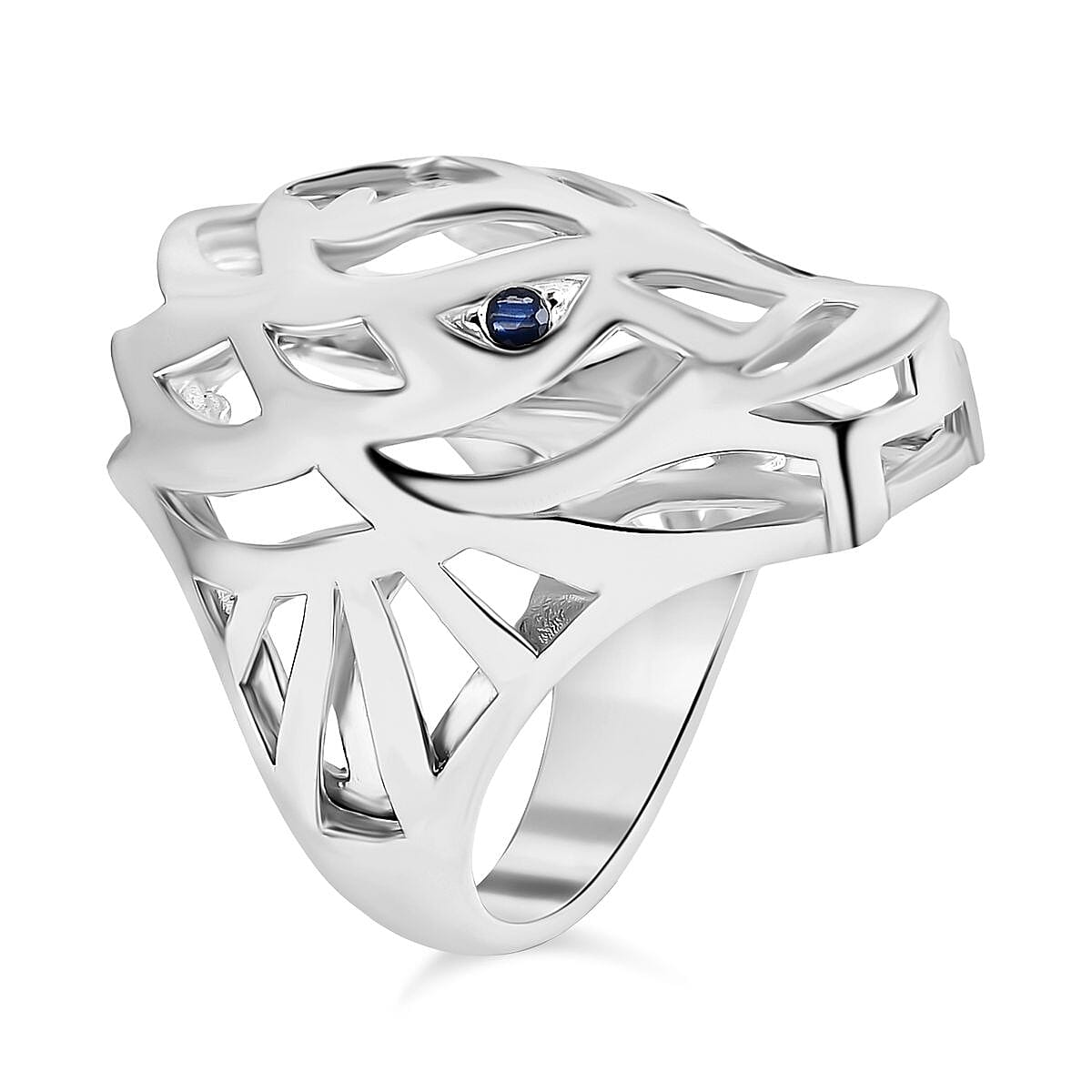 Royal Bali Collection - Dragon with Blue Sapphire Ring in Sterling Silver 8056131 3