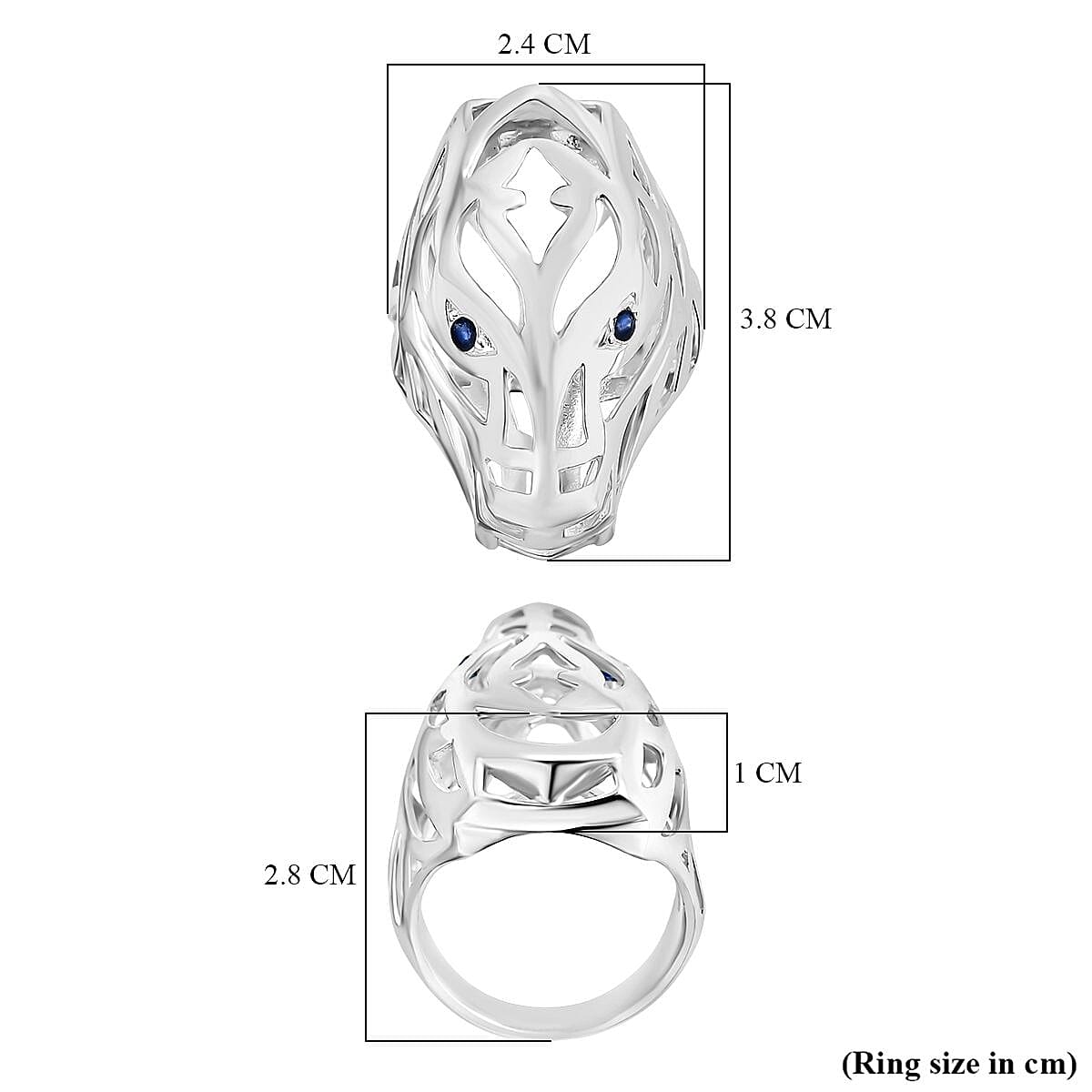 Royal Bali Collection - Dragon with Blue Sapphire Ring in Sterling Silver 8056131 5