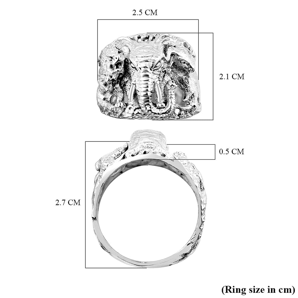 Royal Bali Collection - Gajah Cave Temple Ring in Sterling Silver Wt. 10.00 Gms