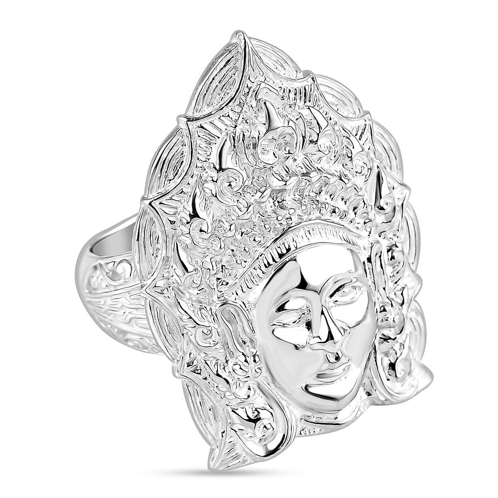 Royal Bali Collection - Sterling Silver Goddess Ring, Silver Wt. 13.30 Gms.