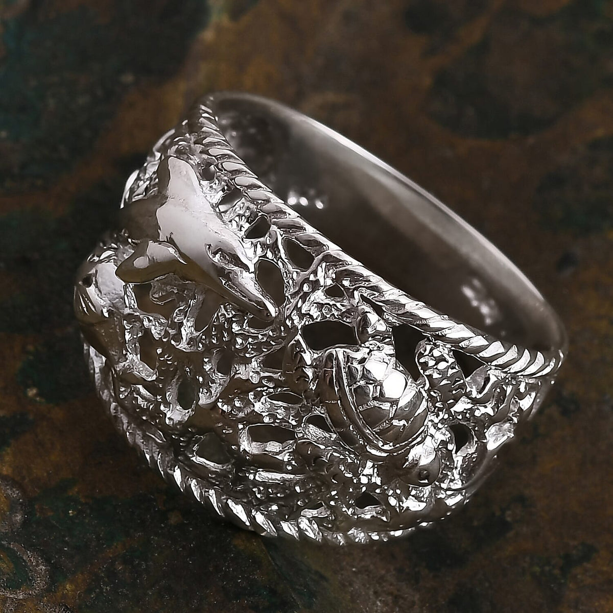 D'joy Royal Bali Collection Sterling Silver Sealife Ring 8237155 1