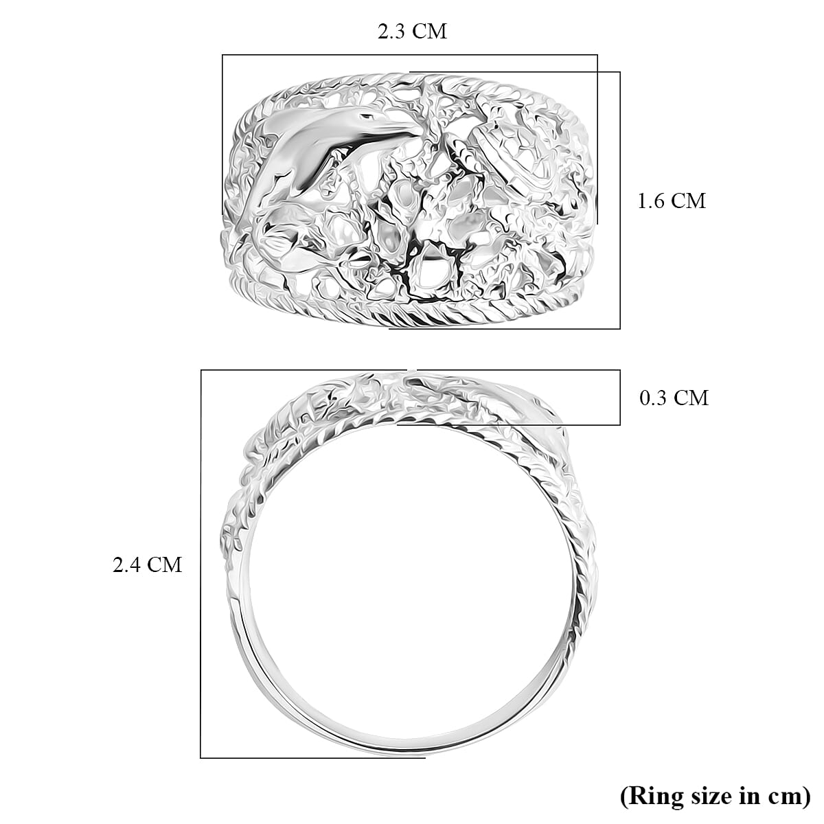 D'joy Royal Bali Collection Sterling Silver Sealife Ring 8237155 5