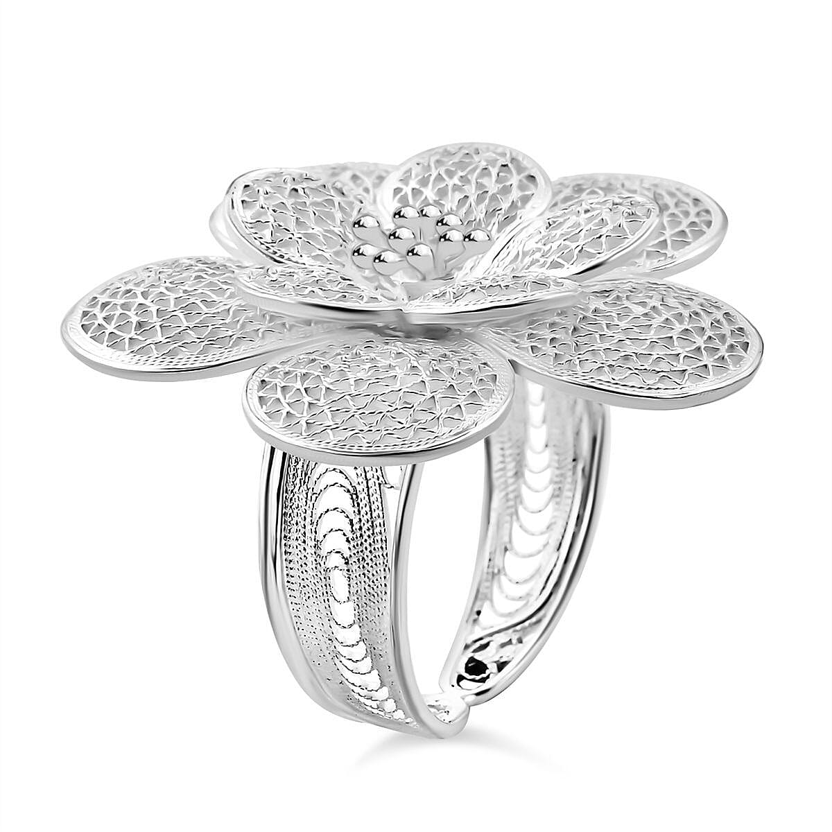 Bali Legacy Sterling Silver Flower Ring, Silver Wt. 7.50 Gms. 8234824 3