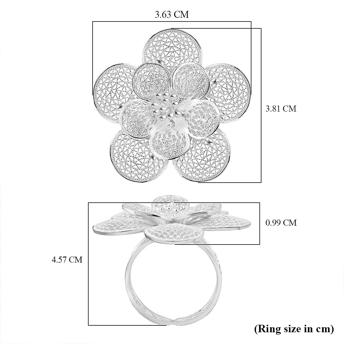 Bali Legacy Sterling Silver Flower Ring, Silver Wt. 7.50 Gms. 8234824 5