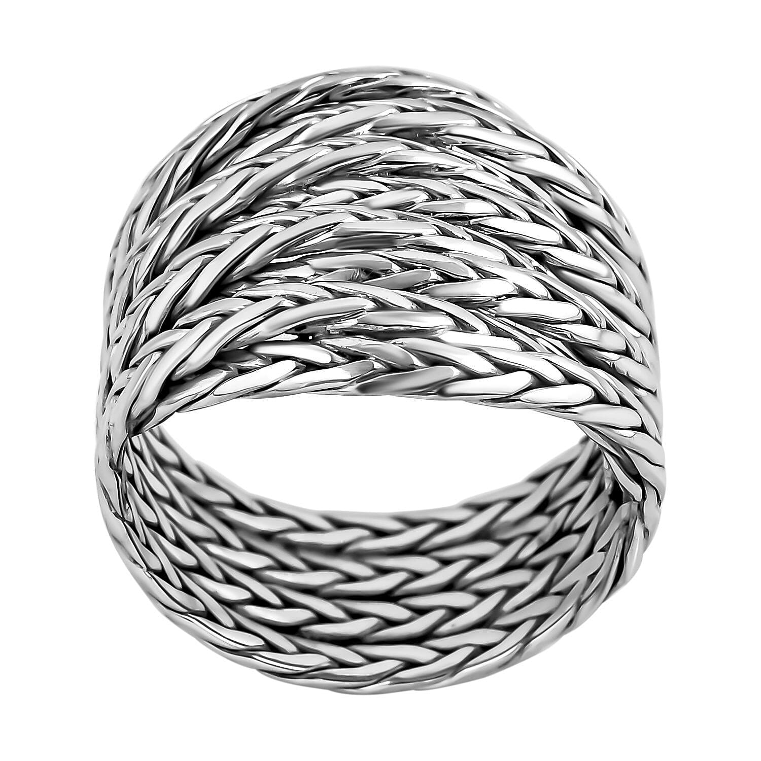 Royal Bali Collection - Sterling Silver Tulang Naga Braided Ring, Silver Wt. 8.50 Gms 7646247 0