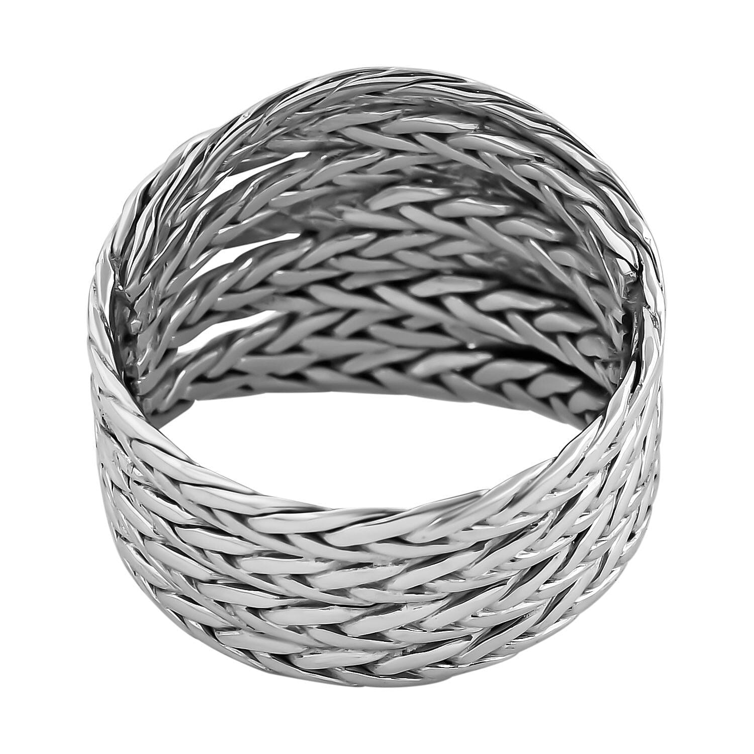 Royal Bali Collection - Sterling Silver Tulang Naga Braided Ring, Silver Wt. 8.50 Gms 7646247 4