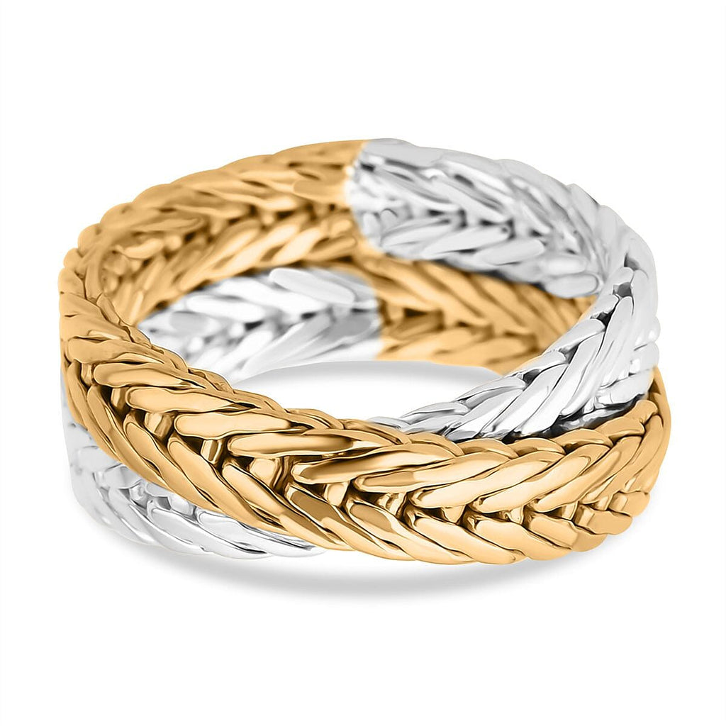Royal Bali Collection - 22K Yellow Gold Two Tone Vermeil Plated Sterling Silver Ring