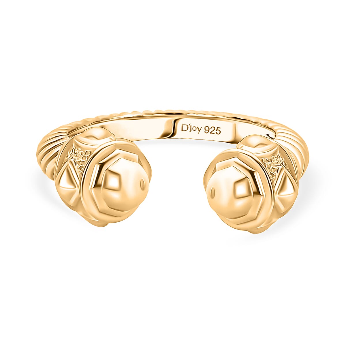 D'joy Sterling Silver Adjustable Ring in Yellow Gold Plating 8237294 0