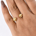 Designer Inspired - Sterling Silver Ring in Yellow Gold Plating