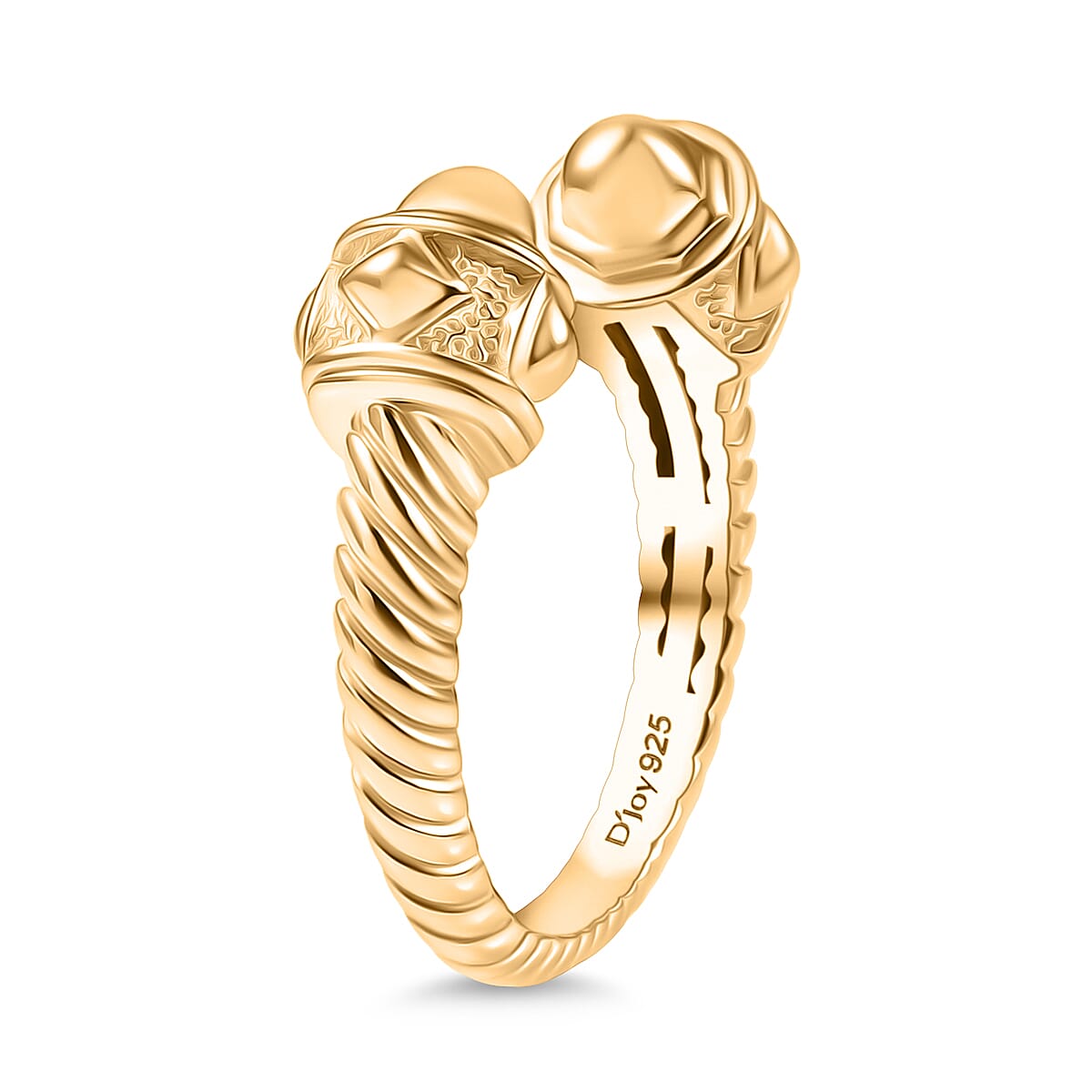 D'joy Sterling Silver Adjustable Ring in Yellow Gold Plating 8237294 3