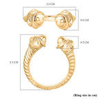 Designer Inspired - Sterling Silver Ring in Yellow Gold Plating
