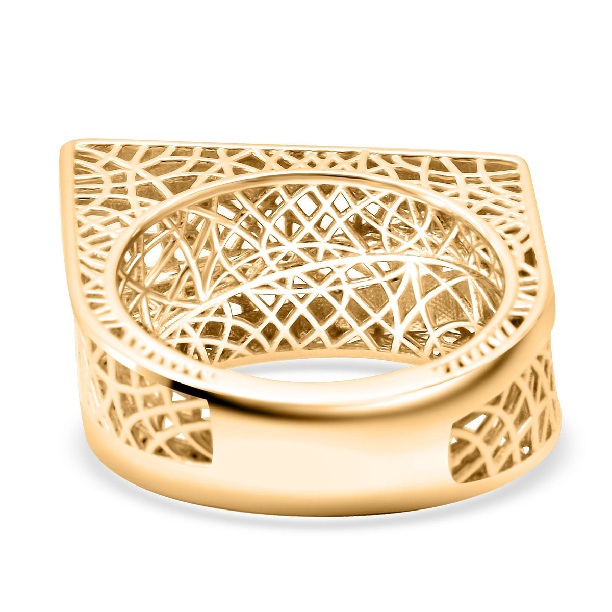 Treasure of Siam - Sterling Silver Lattice Cocktail Ring in Yellow Gold Plating 8240837 4
