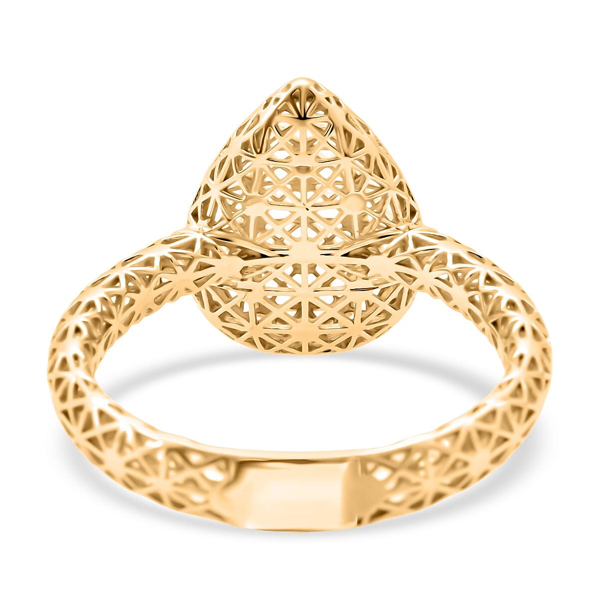 Treasure of Siam - Sterling Silver Openwork Teardrop Ring in Yellow Gold Plating 8239750 4
