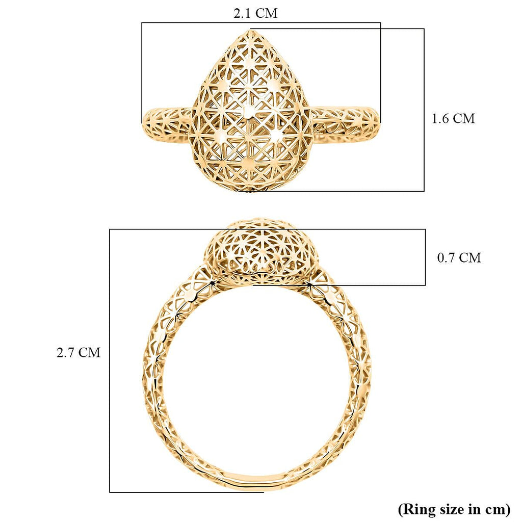 Treasure Of Siam - Sterling Silver Ring in Yellow Gold Plating