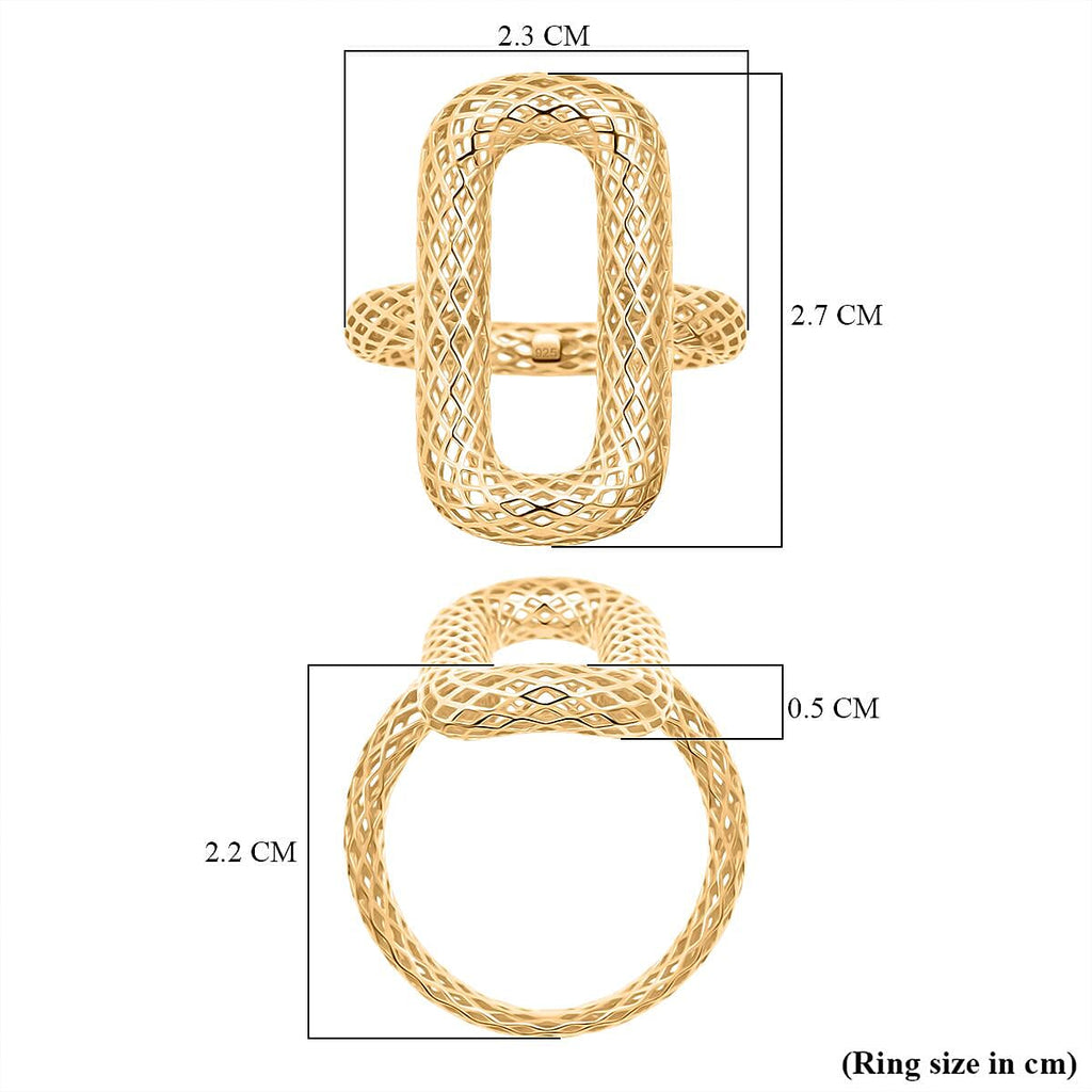 Sterling Silver Ring in Yellow Gold Plating