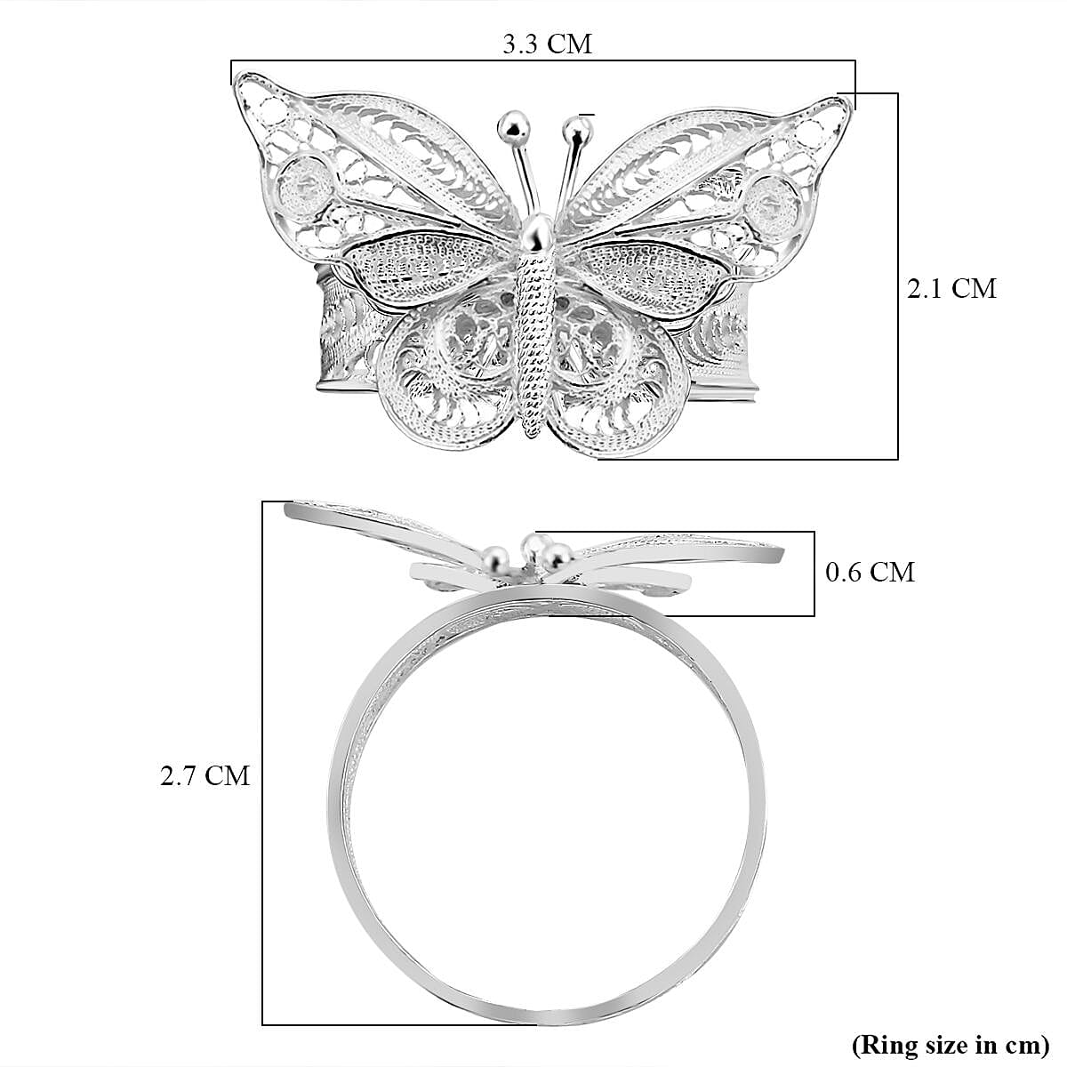 Butterfly Ring in Sterling Silver 7728358 11