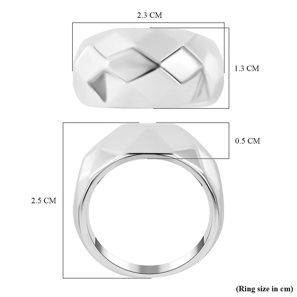 JCK Vegas Closeout - Sterling Silver Diamond Cut Band Ring
