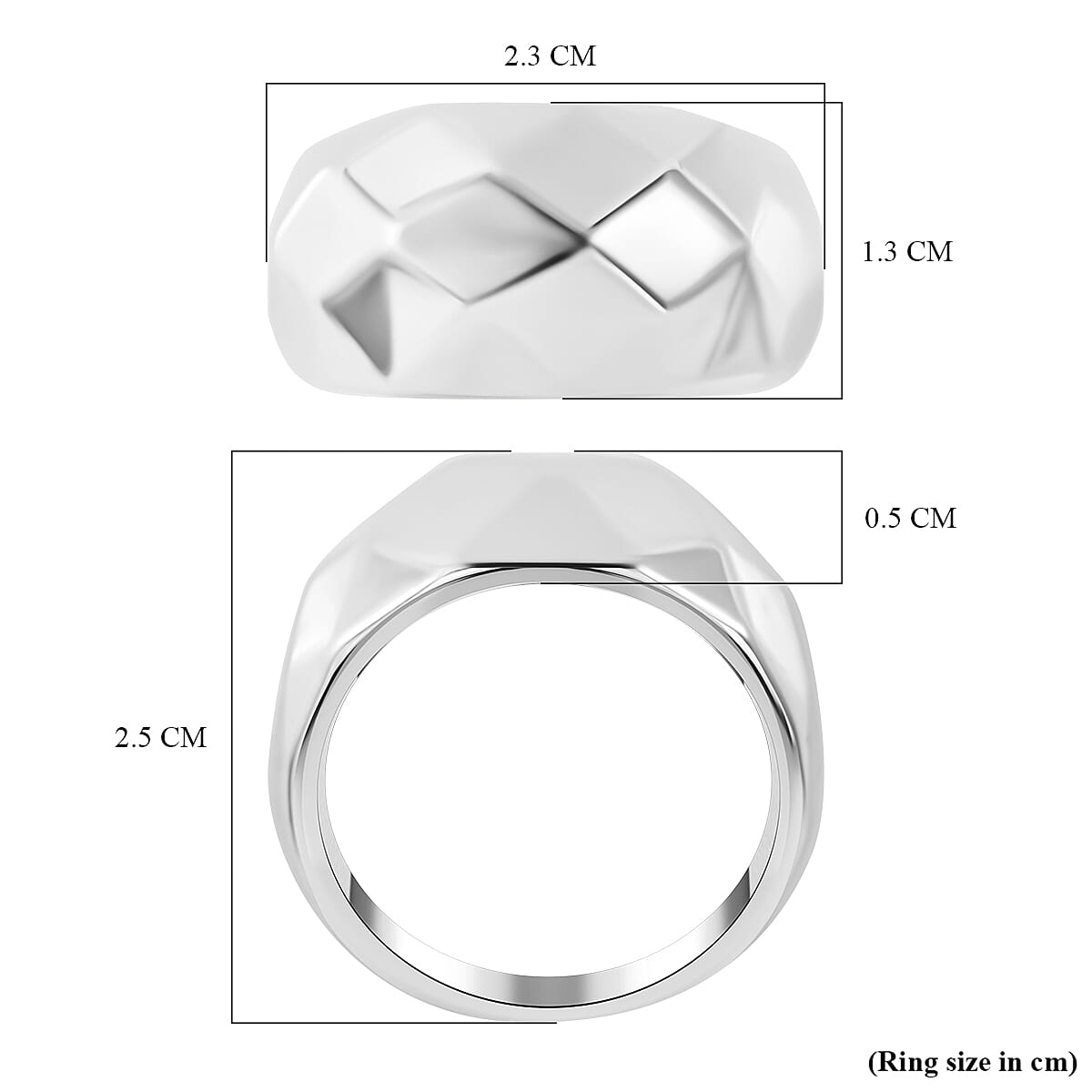 JCK Vegas Closeout - Sterling Silver Diamond Cut Band Ring 7803027 5