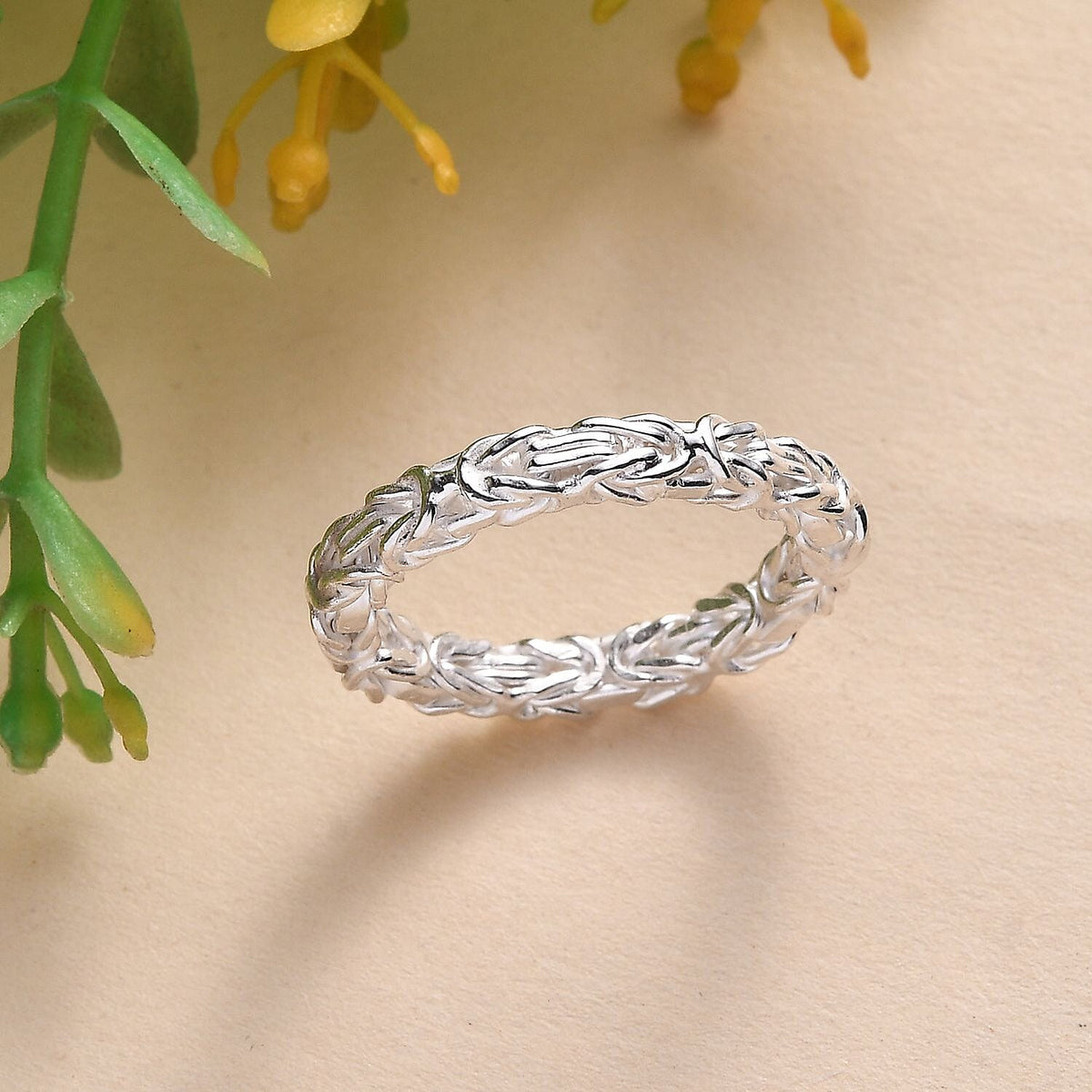 Byzantine Link Ring in Sterling Silver V32729317 1