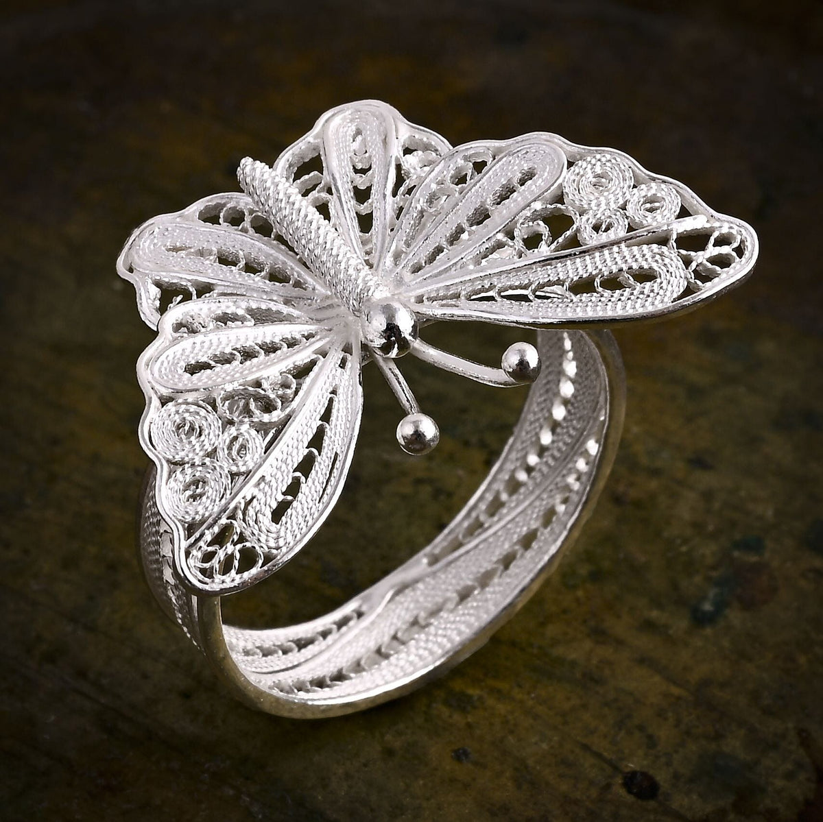 Bali Legacy Sterling Silver Butterfly Ring 8234774 1