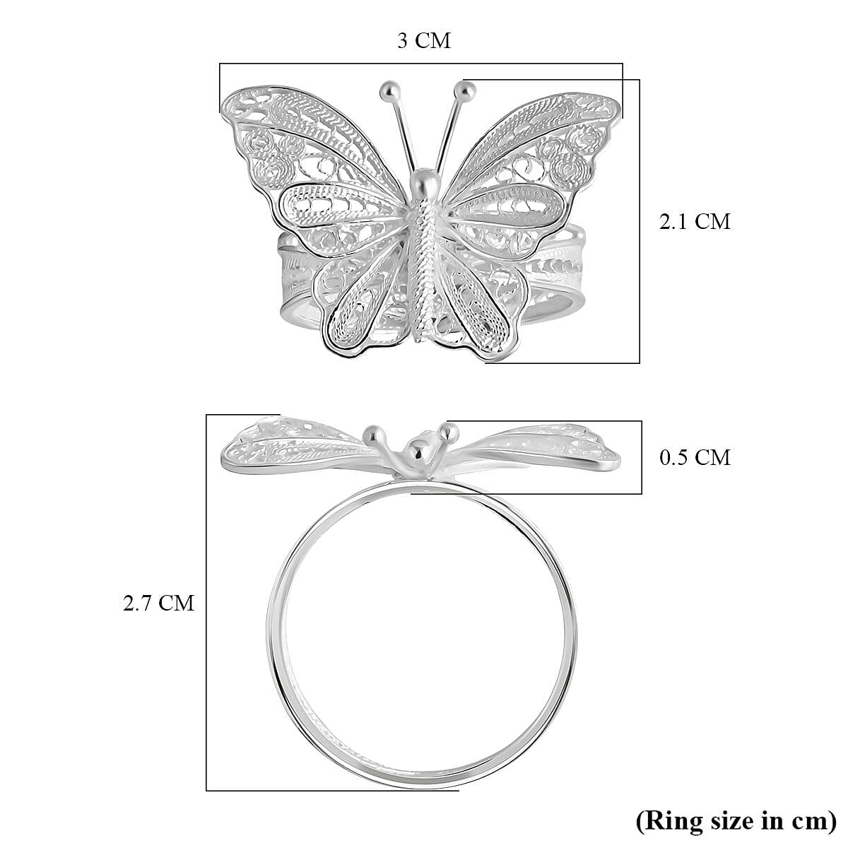 Bali Legacy Sterling Silver Butterfly Ring 8234774 5
